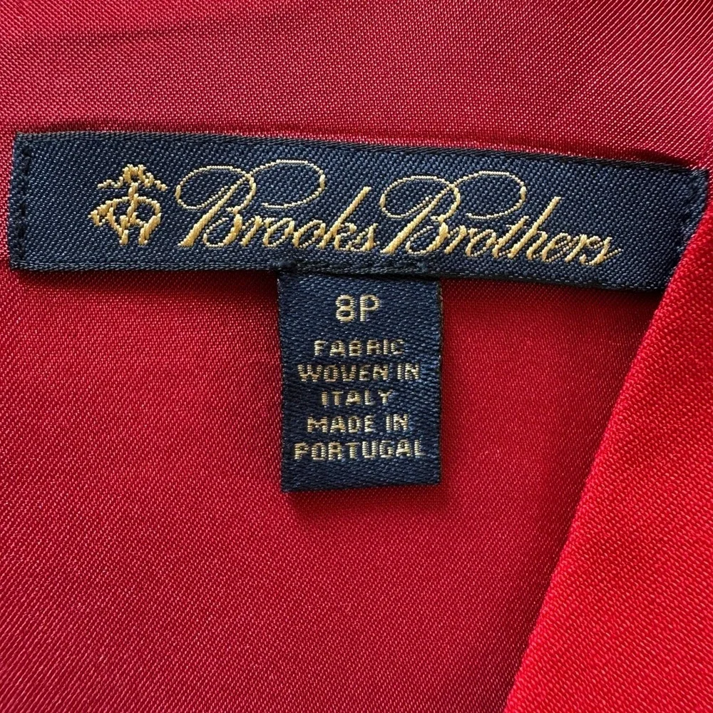 Brooks Brothers Sheath Dress Womens 8P‎ Red Wool Blend Classic Chic Business